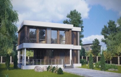Проект Hoch | Хох современный дом с плоской крышей..