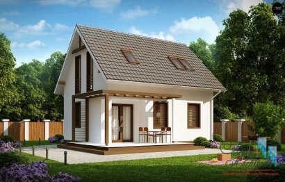 Проект Z212 dk дом с мансардой до 100 кв.м. в клас..